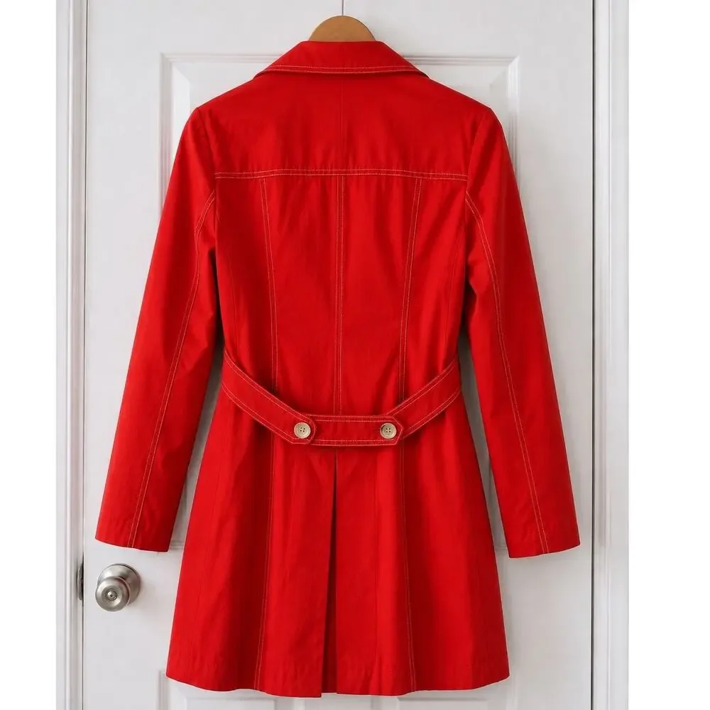 Vintage Michael Michael Kors Red Trench Coat Jacket